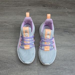 Adidas Kid Lt Racer Adapt 5.0 Cloudform Sneakers in Gray/Lilac/Orange Size 5